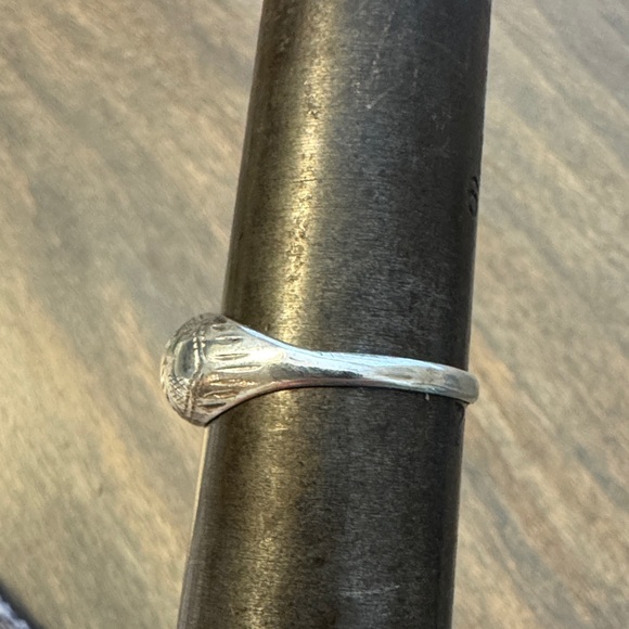 Engraved Sterling Silver Women's Dome Ring size 6.5 - Picture 3 of 4